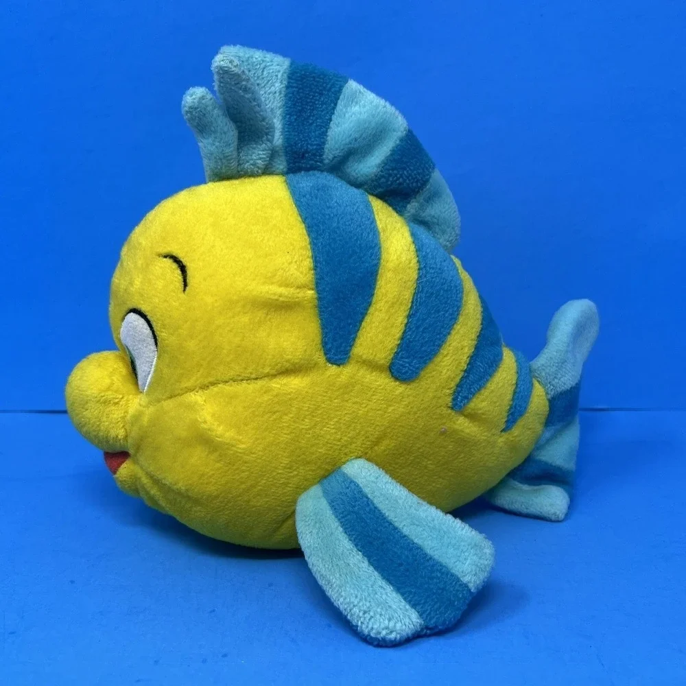 Vintage Little Mermaid Flounder Stuffed Plush Toy Walt Disney World Disneyland